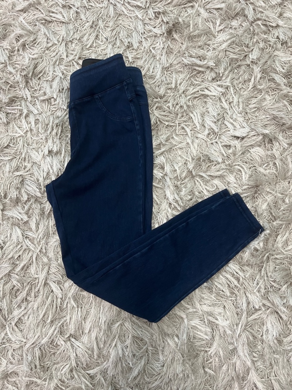 HALARA Navy Blue Jeggings — Slim Stretch Denim-Look Pants